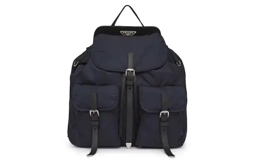 PRADA Saffiano Nylon Fabric Backpack Women's Blue