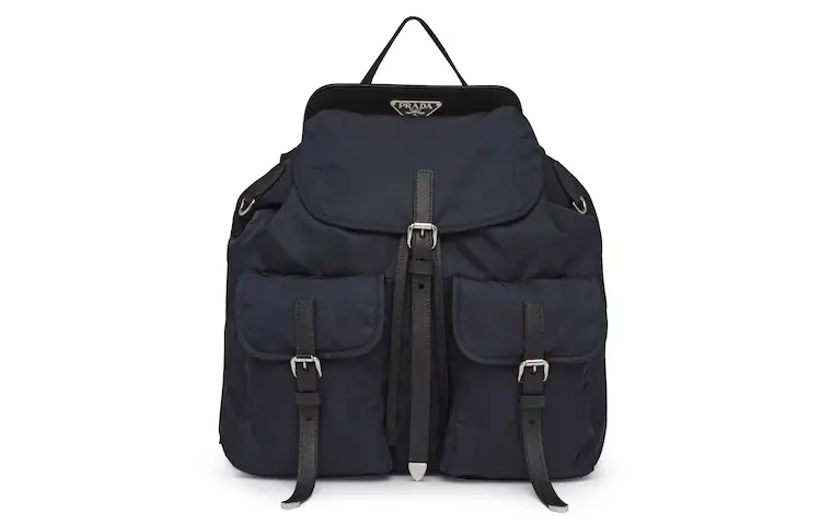 PRADA Saffiano Nylon Fabric Backpack Women's Blue