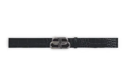 Balenciaga Minimalist Style Cow Leather Belts Unisex Black Width 3.8cm