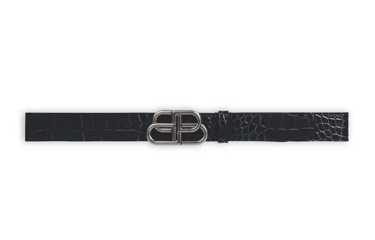 Balenciaga Minimalist Style Cow Leather Belts Unisex Black Width 3.8cm