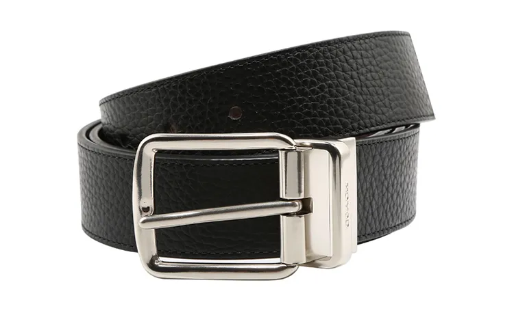 COACH Double-Sided Pin Buckle Leather Belt Black/Brown
