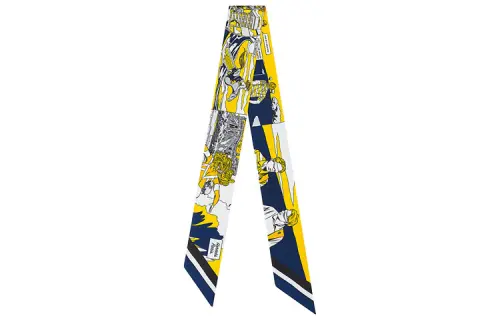 HERMES Scarves Women's Navy Blue/Yellow