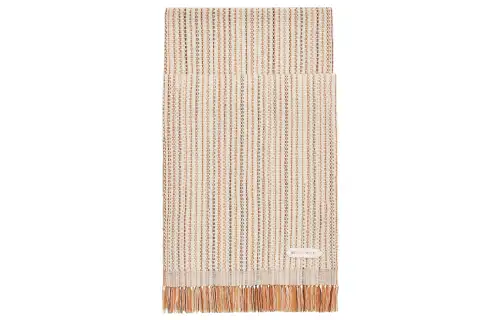HERMES Knit Scarves Unisex Light Beige