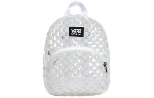 Vans Checkerboard Transparent PU Leather Backpack Mini Unisex White