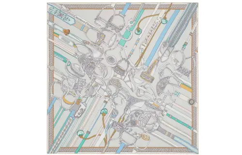 HERMES Stirrups Silk Scarves Women's