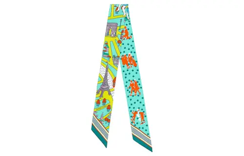 HERMES Silk Scarves Women's Green