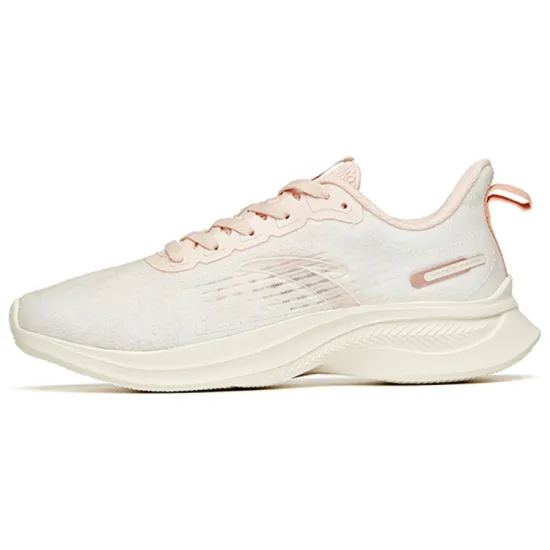ANTA Running Shoes Women's Low-Top Ivory White/Pale Pink