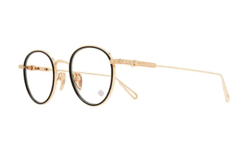 Chrome Hearts Alloy Round Eyeglass Frames Unisex Gold