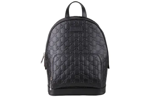 GUCCI Cow Leather Backpack Men's Black