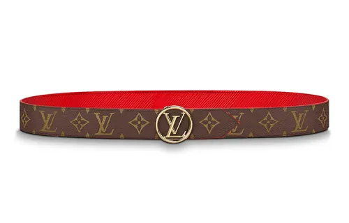 LOUIS VUITTON PALM SPRING Double Sided Smooth Buckle Women's Width 3.5cm