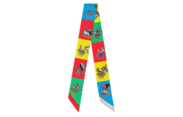 HERMES Scarves Unisex Red Green