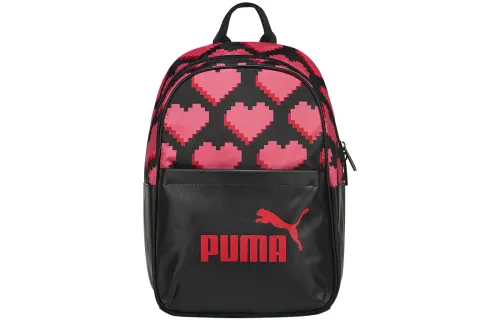 PUMA Heart Artificial Leather Backpack Regular Women's Black Pink