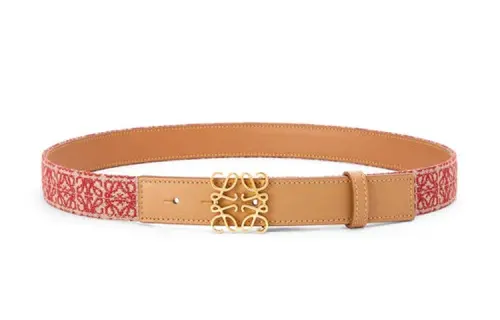LOEWE Anagram Leather Belts Women's Pink