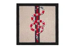 GUCCI Print Silk Scarves Unisex Black Red