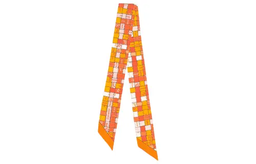 HERMES Silk Scarves Unisex Orange
