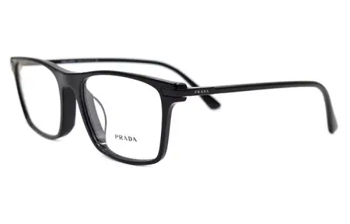 PRADA Plate Frame Rectangular Eyeglass Frames Men's Black