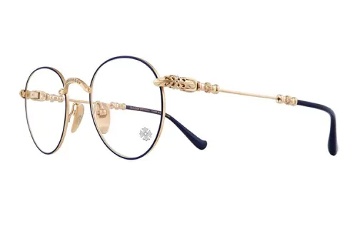 Chrome Hearts Plate And Metal Round Eyeglass Frames Unisex
