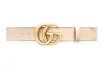 GUCCI GG Marmont Cow Leather Belts Women's White Width 4cm