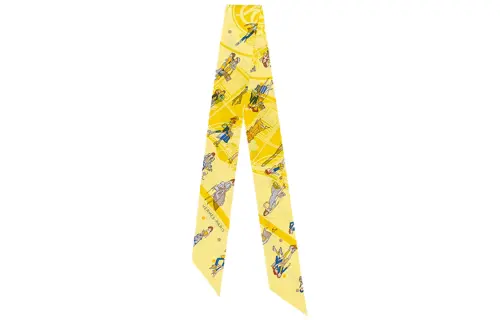 HERMES Silk Scarves Women's Yellow