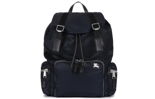 Burberry Leather Backpack Regular Men's Ink Blue