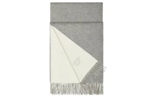 HERMES Knit Scarves Women's Gray White