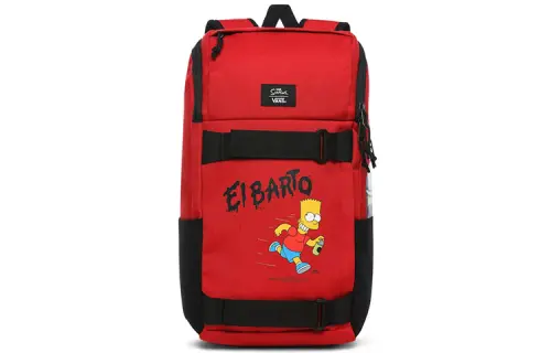 Vans Simpsons Collaboration Polyester Skateboard Bag Backpack Unisex Red