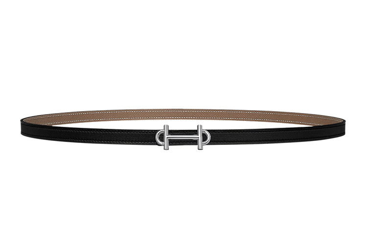 Женский ремень Hermes Gamma / 1.3cm (черный/серый) — фото 1