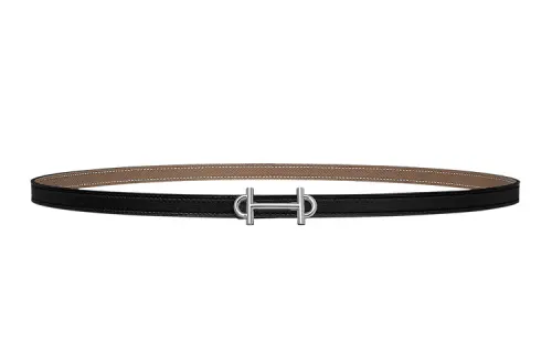 HERMES Gamma Calfskin Leather Belts Women's Width 1.3cm