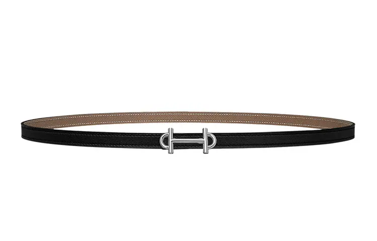 HERMES Gamma Calfskin Leather Belts Women's Width 1.3cm