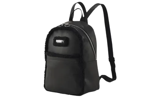 PUMA Leather Polyester Backpack Regular Unisex Black
