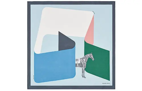 HERMES Scarves Women's Sky Blue