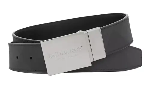 Burberry London PU Polyurethane Polyester Cotton Leather Belts Men's Width 3.5cm