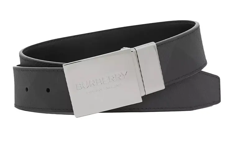 Burberry London PU Polyurethane Polyester Cotton Leather Belts Men's Width 3.5cm