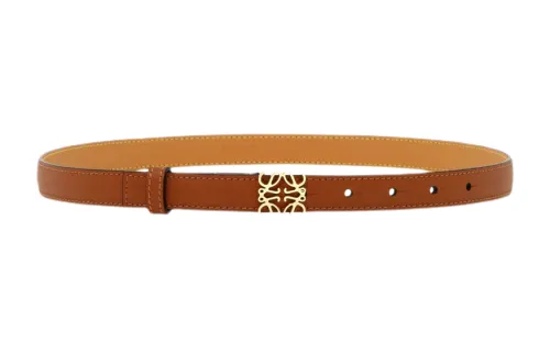 LOEWE Cow Leather Belts Women's Caramel Brown/Gold Width 2cm