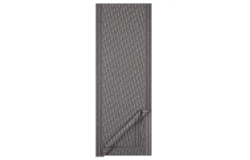 DIOR Knit Scarves Unisex Gray