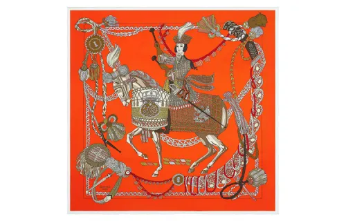 HERMES Le Timbalier Scarves Women's Orange