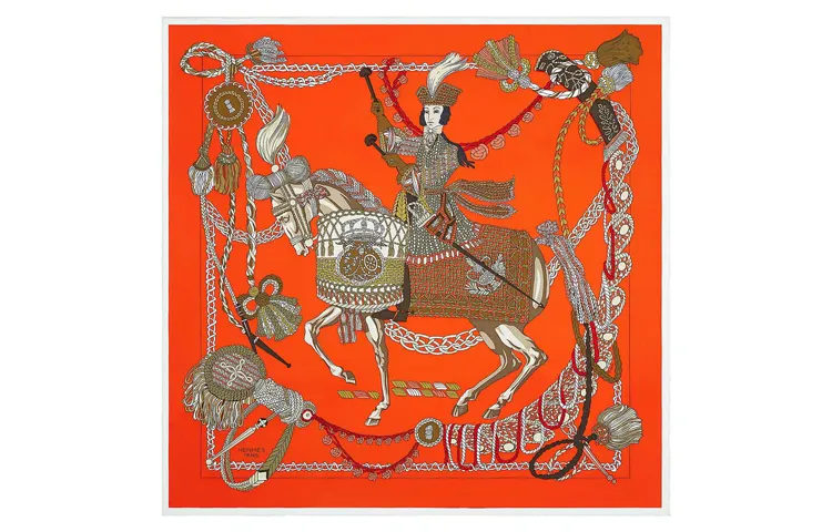 HERMES Le Timbalier Scarves Women's Orange