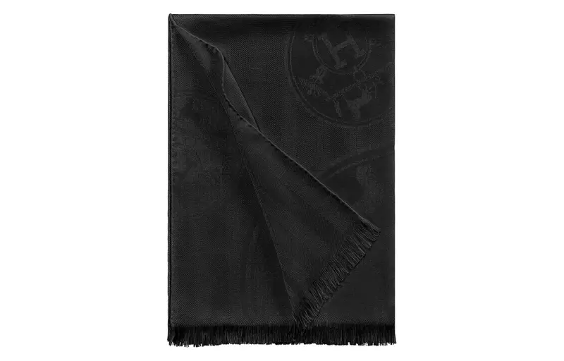 HERMES Calligraphy & Seal Collection Knit Scarves Women's