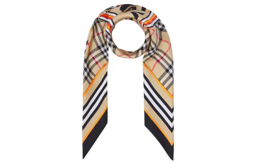 Burberry Silk Scarves Unisex Beige