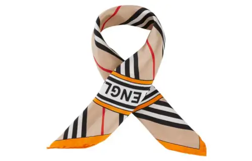 Burberry Silk Scarves Unisex Khaki