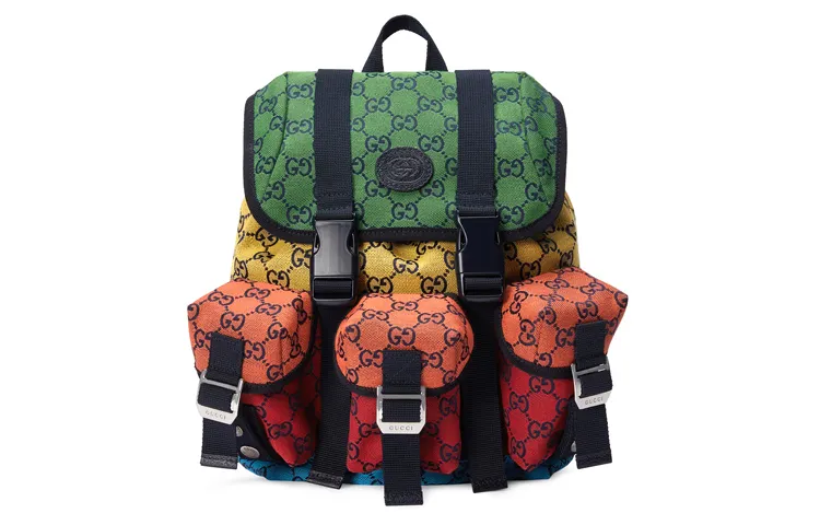 GUCCI Canvas Backpack Small Men's Multicolor