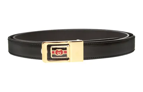 GUCCI Cow Leather Belts Unisex Black Width 2cm