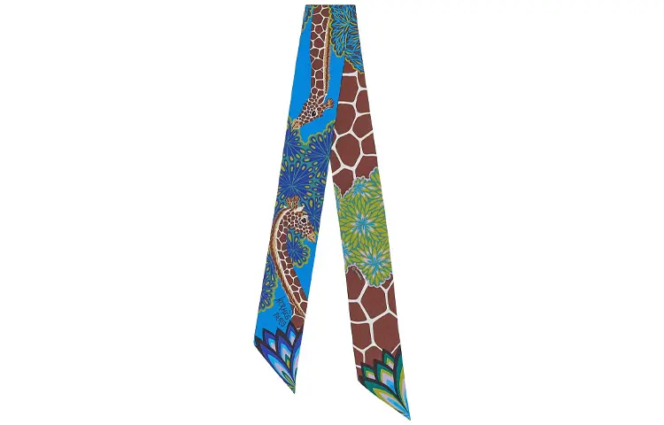HERMES Scarves Women's Blue Green Brown