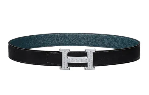 HERMES Togo Cow Leather Belts Men's Width 3.2cm