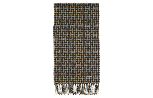 HERMES Knit Scarves Men's Yellow/Black/Beige