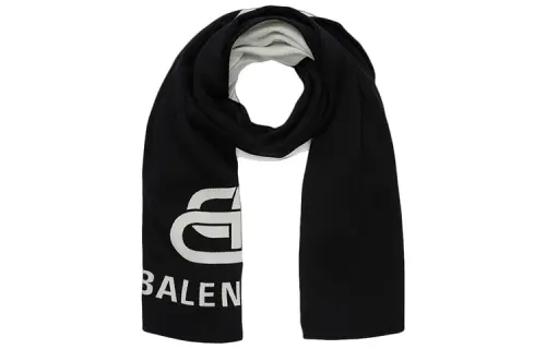 Balenciaga Blanket Bb Logo Wool Scarf