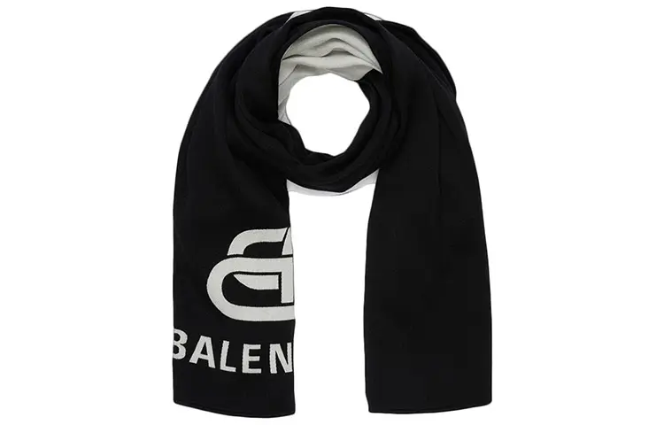 Balenciaga Blanket Bb Logo Wool Scarf
