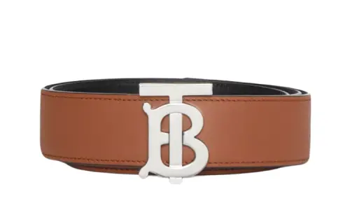 Burberry Leather Belts Women's Malt Brown/Black Width 3.5cm