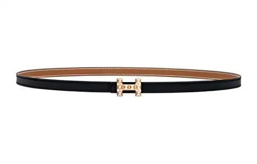 HERMES Medor Gold Buckle Epsom Calfskin Double Sided Leather Belt Medor Women's Black Width 1.3cm