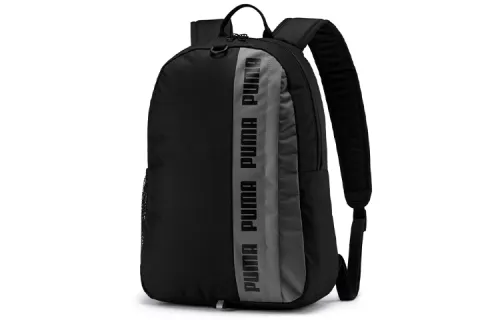 PUMA Polyester Backpack Regular Men's Black Gray